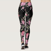 Leggings de Motifs Roses noires (Dos)