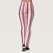 Leggings de Noël en bande rouge et blanche (Dos)