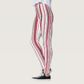Leggings de Noël en bande rouge et blanche (Gauche)