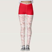 Leggings de Noël Faux Floral White Lace Fishnet (Devant)