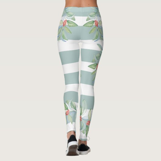 Leggings de Noël Green Holly (Dos)