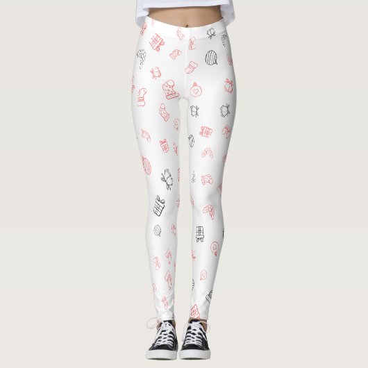 Leggings de Noël imprimés partout (Devant)