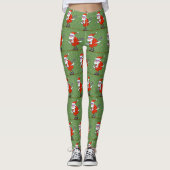 Leggings de Noël Père Noël Skiing (Devant)