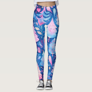 Leggings de Noël roses