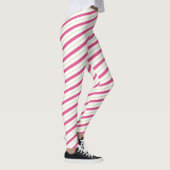 Leggings de Noël Sucre de canne rose rayures (Droite)