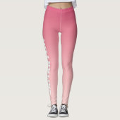 Leggings de nom personnalisé Hot Rose to Blush Pin (Devant)
