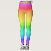 Leggings de nom personnalisé Rainbow Gradient (Devant)