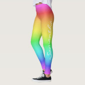Leggings de nom personnalisé Rainbow Gradient (Gauche)