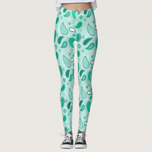 leggings de paisley verte