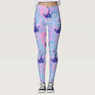 leggings de paon rose floral
