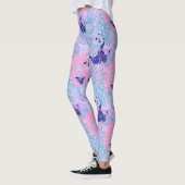 leggings de paon rose floral (Gauche)