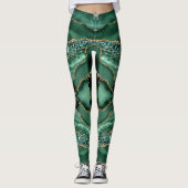 Leggings de Parties scintillant d'or Emerald Green (Devant)