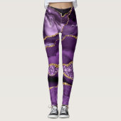 Leggings de Parties scintillant d'or violet avec n (Devant)