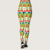 Leggings de Père Noël géométriques rétro (Dos)