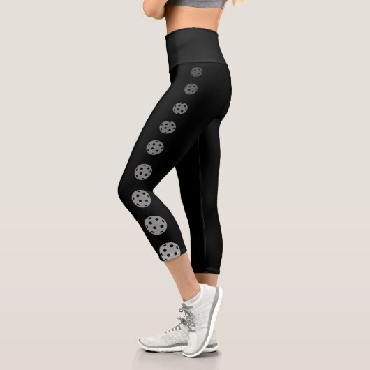 Leggings de Pickleball Gris Crop noir Capri (Gauche)