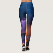 Leggings de plage au coucher orageux pour femmes | (Dos)