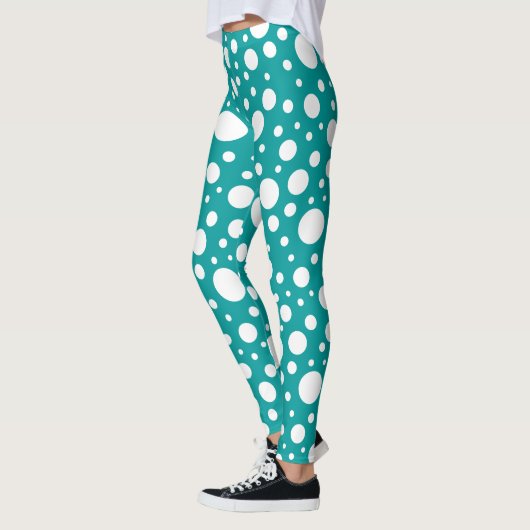 Leggings de points turquoises (Gauche)