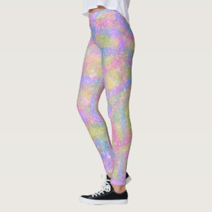 Leggings - de Regenboog van de Pastelkleur Sparkly