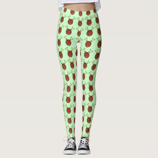 Leggings de rennes de Noël Cyber (Devant)