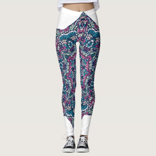 Leggings de rêve Mandala Psychedelic vibrants (Devant)