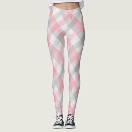 Leggings De ruban de plaid guêtres roses AVANT JÉSUS CHRIST (Devant)