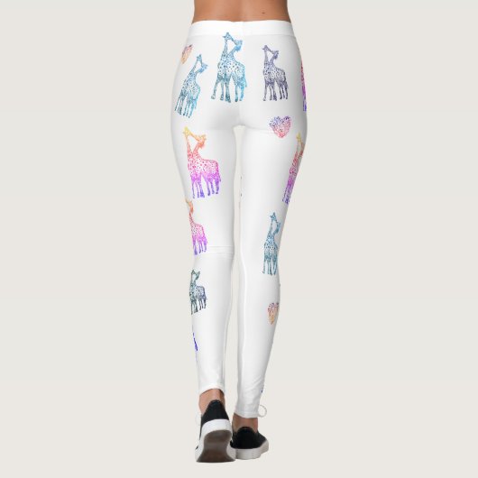 Leggings de Saint Valentin, Baiser de Giraffes (Dos)