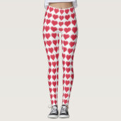 Leggings de Saint Valentin Coeurs roses Leggings (Devant)
