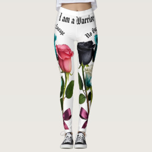 Leggings de sensibilisation au cancer Warrior Rose