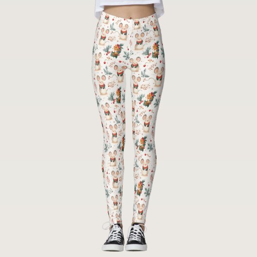 Leggings de souris de Noël (Devant)