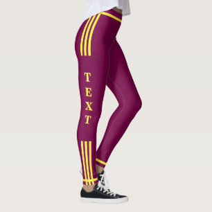 Leggings de sport à rayure latérale avec texte et