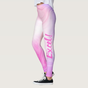 Leggings de sport à tourbillon d'énergie rose pour