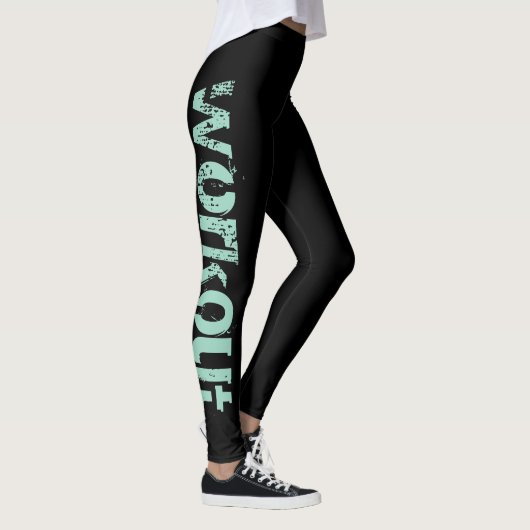 Leggings de sport noir sarcelle pour forme physiqu (Droite)