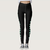 Leggings de sport noir sarcelle pour forme physiqu (Devant)
