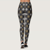 Leggings de style Art déco moderne noir, blanc et (Dos)