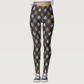 Leggings de style Art déco moderne noir, blanc et (Devant)