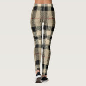 Leggings De Style Design Plaid Beige Et Noir (Dos)