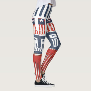 Leggings de style "États-Unis" à motif pour le 4 j