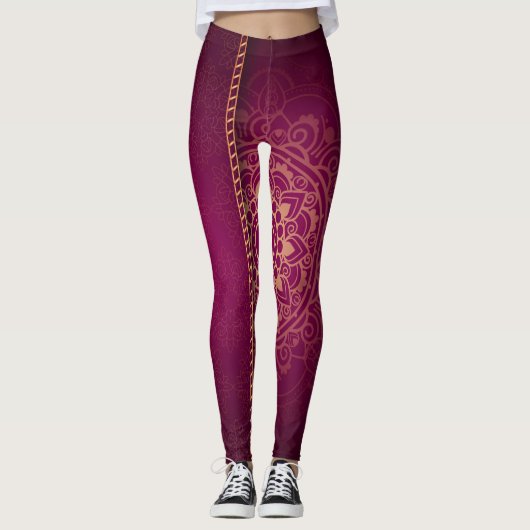 Leggings de style magenta doré (Devant)