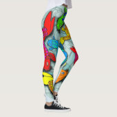 leggings de style tatouage de poisson de Neon koi (Droite)
