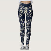 Leggings de symétrie de fleur de minuit (Devant)