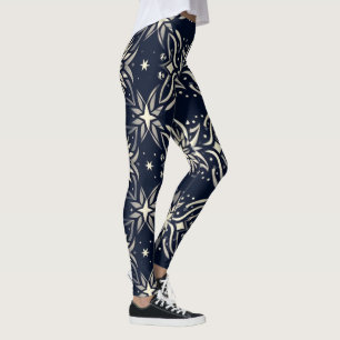 Leggings de symétrie de fleur de minuit