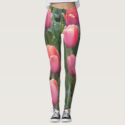 Leggings de tulipe rose (Devant)