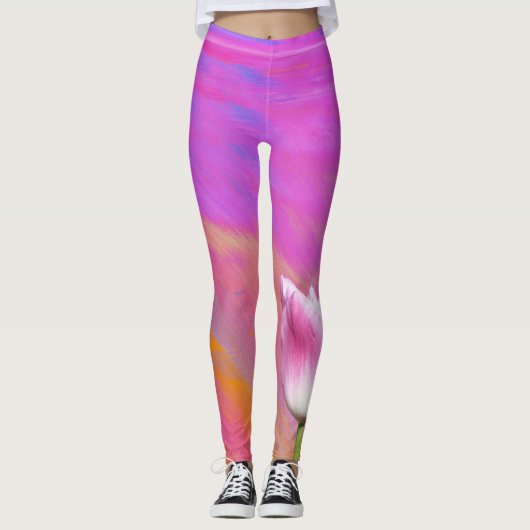 Leggings de tulipe rose violet (Devant)