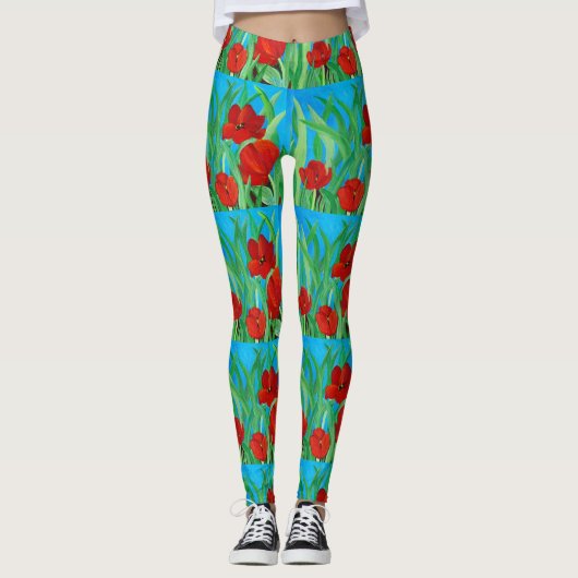 Leggings de Tulipes rouges (Devant)