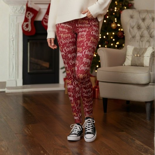 Leggings de typographie Joyeux Noël