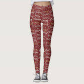 Leggings de typographie Joyeux Noël (Devant)