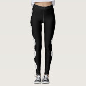 Leggings de volley-ball noir et blanc (Devant)