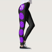 Leggings de volley-ball personnalisables violets (Droite)