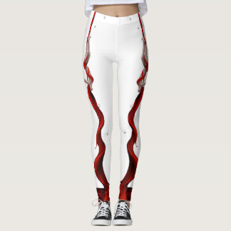 Leggings de Yoga, artiste de la soie rouge (deux j
