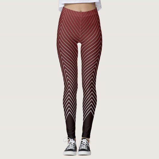 Leggings de Yoga Illusion Noire Rouge (Devant)